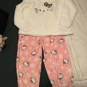 Hello Kitty Pink and White Pajama Set Intimates Sleepwear